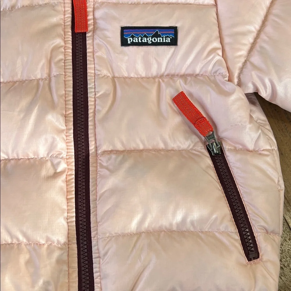 Patagonia Light Pink hi loft down puffer coat girls 3-6 months winter outdoor